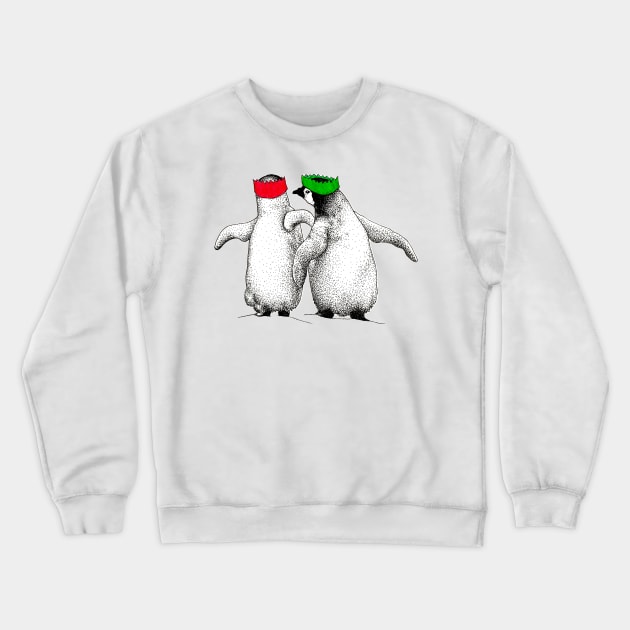 Festive Penguin Chicks Crewneck Sweatshirt by samanthagarrett